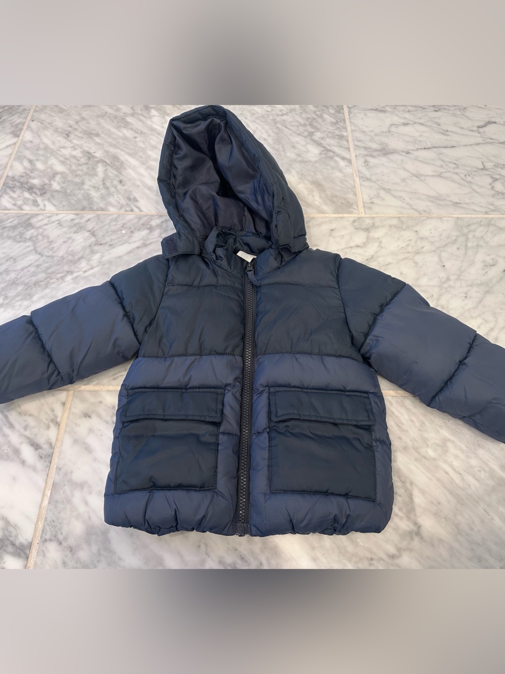 H&M Navy Hooded Puffer Jacket